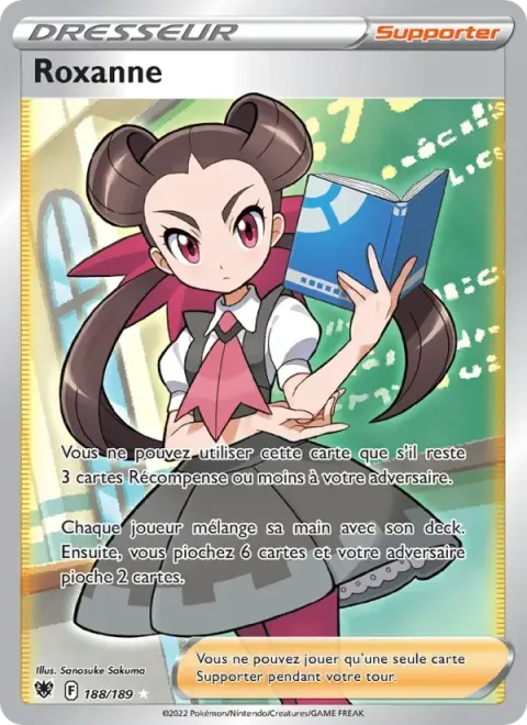 Carte Pokémon Roxanne 188/189, extension Astres Radieux