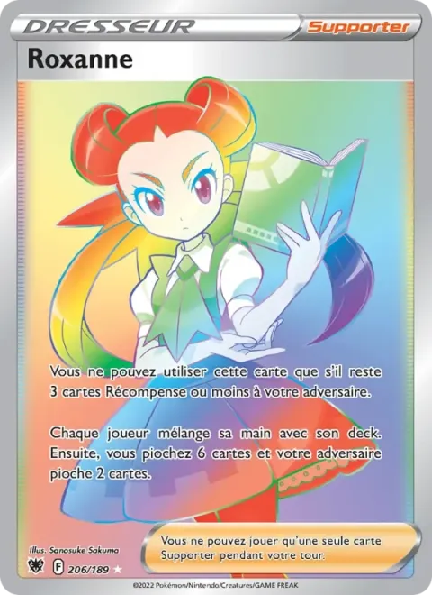 Carte Pokémon Roxanne 206/189, extension Astres Radieux