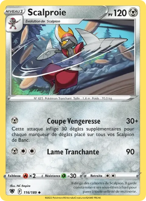 Carte Pokémon Scalproie 116/189, extension Astres Radieux