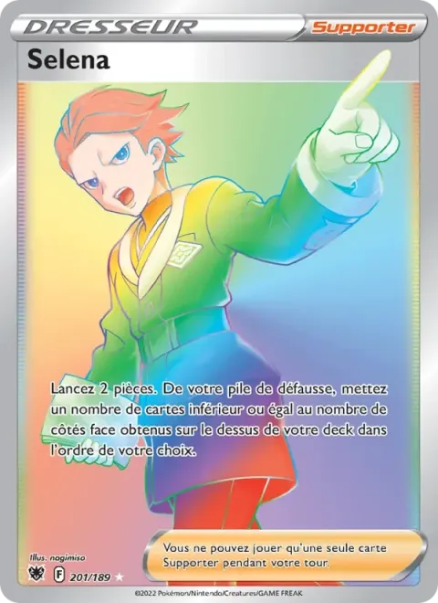 Carte Pokémon Selena 201/189, extension Astres Radieux