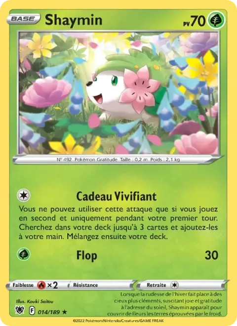 Carte Pokémon Shaymin 014/189, extension Astres Radieux