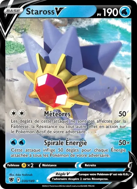 Carte Pokémon Staross V 030/189, extension Astres Radieux
