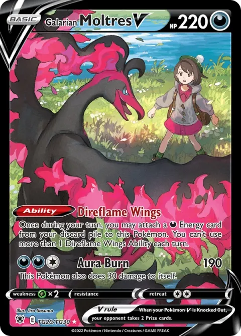 Carte Pokémon Sulfura de Galar V TG20/TG30, extension Astres Radieux