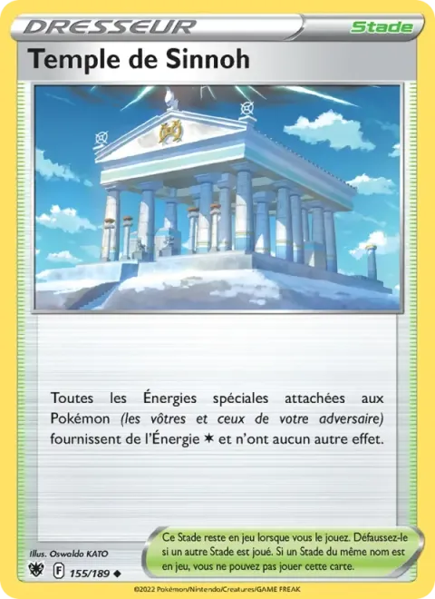 Carte Pokémon Temple de Sinnoh 155/189, extension Astres Radieux
