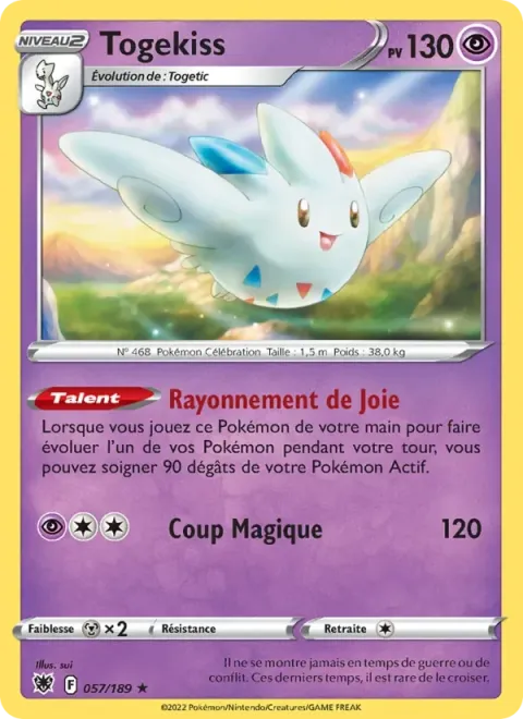 Carte Pokémon Togekiss 057/189, extension Astres Radieux