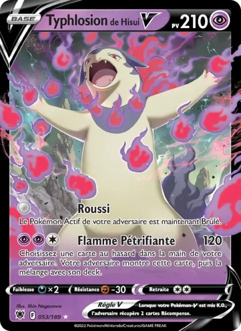 Carte Pokémon Typhlosion de Hisui V 053/189, extension Astres Radieux