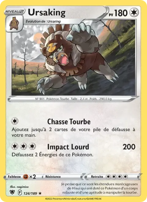 Carte Pokémon Ursaking 124/189, extension Astres Radieux