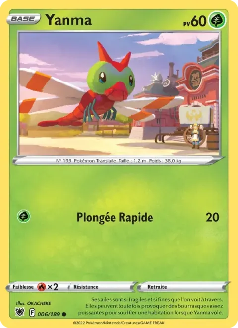 Carte Pokémon Yanma 006/189, extension Astres Radieux