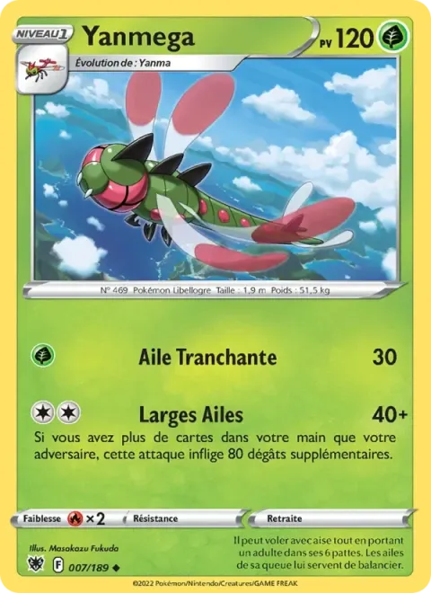 Carte Pokémon Yanmega 007/189, extension Astres Radieux