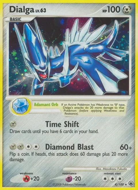 Carte Pokémon Dialga 004/100, extension Aube Majestueuse
