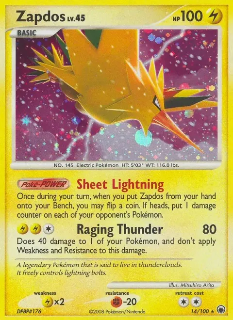 Carte Pokémon Electhor 014/100, extension Aube Majestueuse