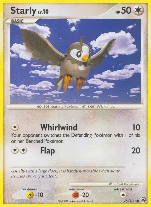 Carte Pokémon Étourmi 075/100, extension Aube Majestueuse