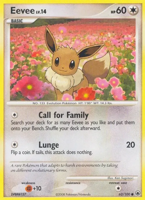 Carte Pokémon Evoli 062/100, extension Aube Majestueuse