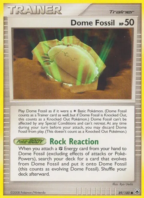 Carte Pokémon Fossile Dôme 089/100, extension Aube Majestueuse