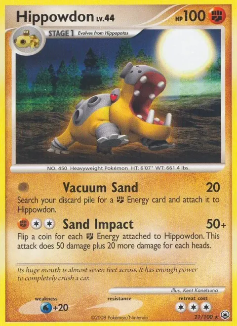 Carte Pokémon Hippodocus 021/100, extension Aube Majestueuse