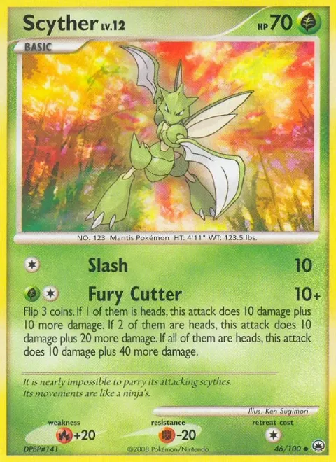 Carte Pokémon Insécateur 046/100, extension Aube Majestueuse