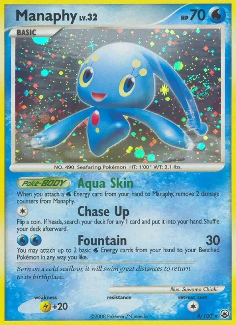 Carte Pokémon Manaphy 008/100, extension Aube Majestueuse