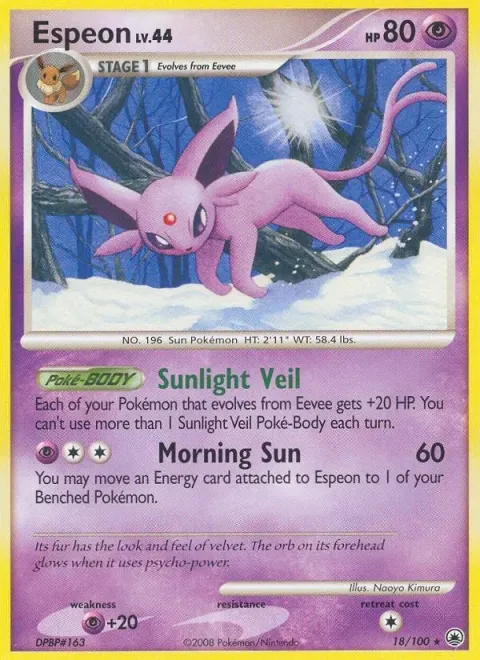 Carte Pokémon Mentali 018/100, extension Aube Majestueuse
