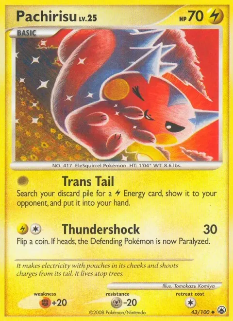 Carte Pokémon Pachirisu 043/100, extension Aube Majestueuse