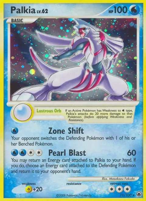 Carte Pokémon Palkia 011/100, extension Aube Majestueuse