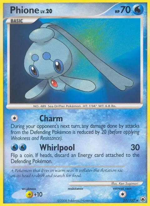 Carte Pokémon Phione 027/100, extension Aube Majestueuse