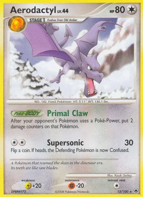 Carte Pokémon Ptéra 015/100, extension Aube Majestueuse