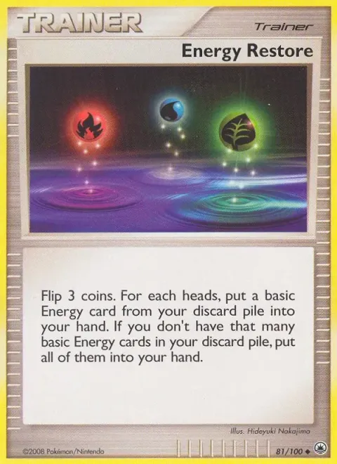 Carte Pokémon Restauration d’énergie 081/100, extension Aube Majestueuse