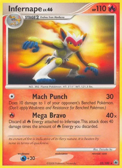 Carte Pokémon Simiabraz 022/100, extension Aube Majestueuse