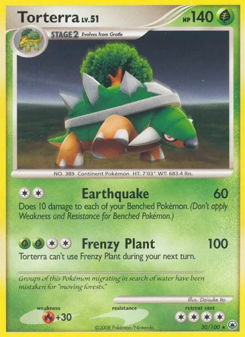 Carte Pokémon Torterra 030/100, extension Aube Majestueuse