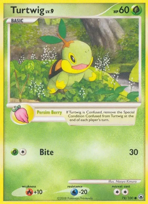 Carte Pokémon Tortipouss 078/100, extension Aube Majestueuse