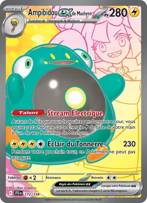 Carte Pokémon Ampibidou-ex de Mashynn 172/159, extension Aventures Ensemble