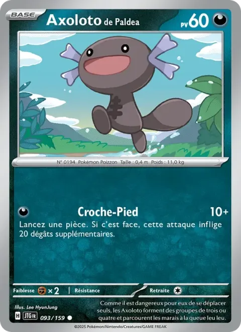 Carte Pokémon Axoloto de Paldea 093/159, extension Aventures Ensemble