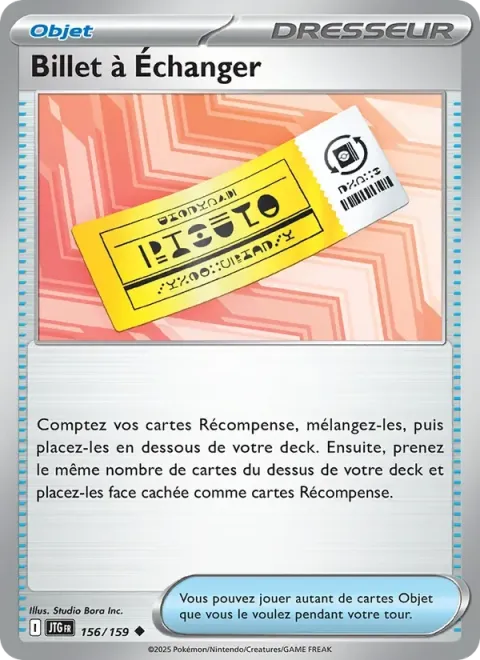 Carte Pokémon Billet à Échanger 156/159, extension Aventures Ensemble