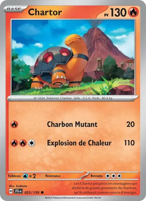 Carte Pokémon Chartor 025/159, extension Aventures Ensemble