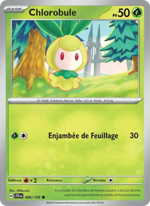 Carte Pokémon Chlorobule 006/159, extension Aventures Ensemble