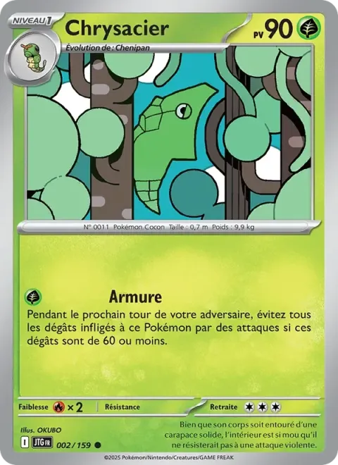 Carte Pokémon Chrysacier 002/159, extension Aventures Ensemble