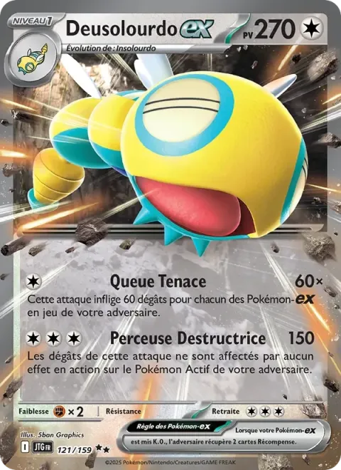 Carte Pokémon Deusolourdo-ex 121/159, extension Aventures Ensemble