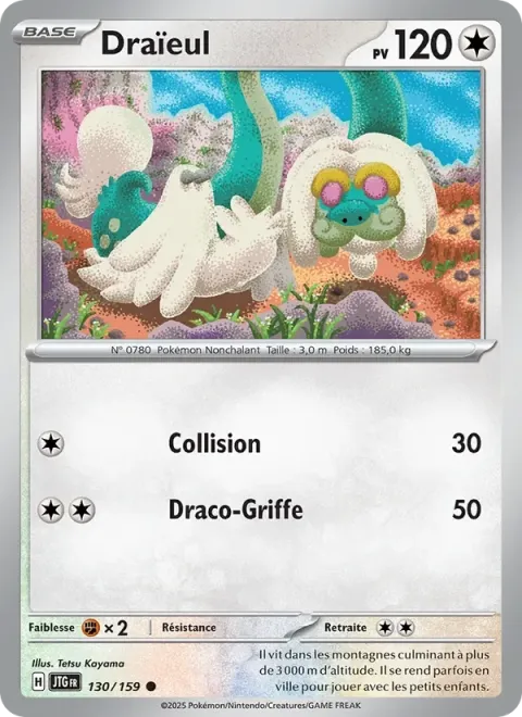 Carte Pokémon Draïeul 130/159, extension Aventures Ensemble