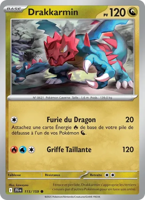 Carte Pokémon Drakkarmin 115/159, extension Aventures Ensemble