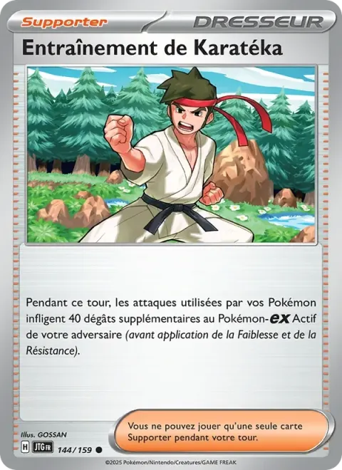 Carte Pokémon Entraînement de Karatéka 144/159, extension Aventures Ensemble