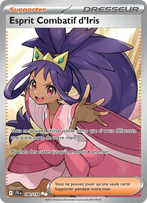 Carte Pokémon Esprit Combatif d’Iris 180/159, extension Aventures Ensemble