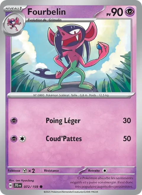 Carte Pokémon Fourbelin 072/159, extension Aventures Ensemble