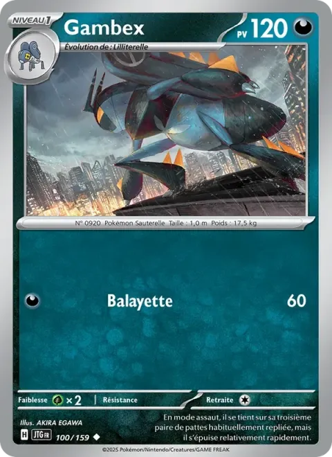 Carte Pokémon Gambex 100/159, extension Aventures Ensemble
