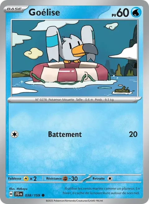Carte Pokémon Goélise 038/159, extension Aventures Ensemble