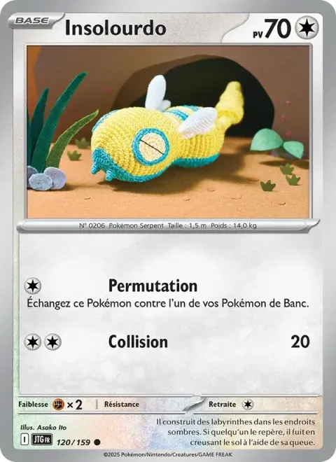 Carte Pokémon Insolourdo 120/159, extension Aventures Ensemble