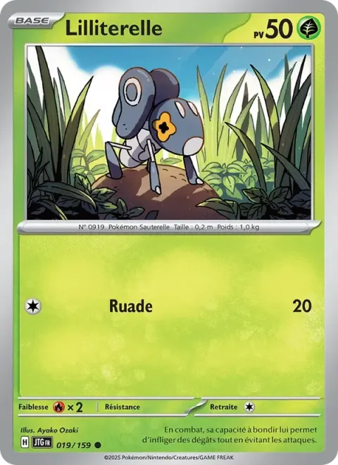 Carte Pokémon Lilliterelle 019/159, extension Aventures Ensemble