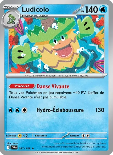 Carte Pokémon Ludicolo 037/159, extension Aventures Ensemble