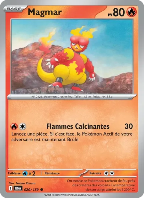 Carte Pokémon Magmar 020/159, extension Aventures Ensemble