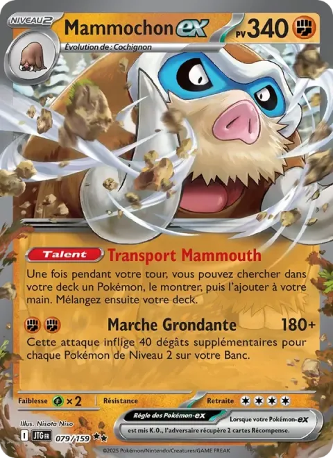 Carte Pokémon Mammochon-ex 079/159, extension Aventures Ensemble