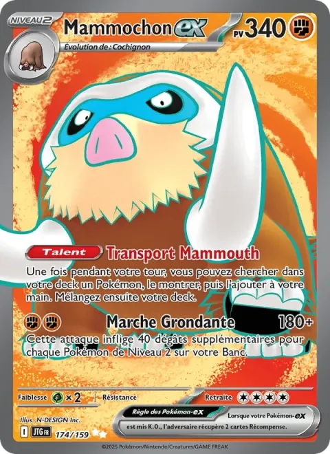 Carte Pokémon Mammochon-ex 174/159, extension Aventures Ensemble